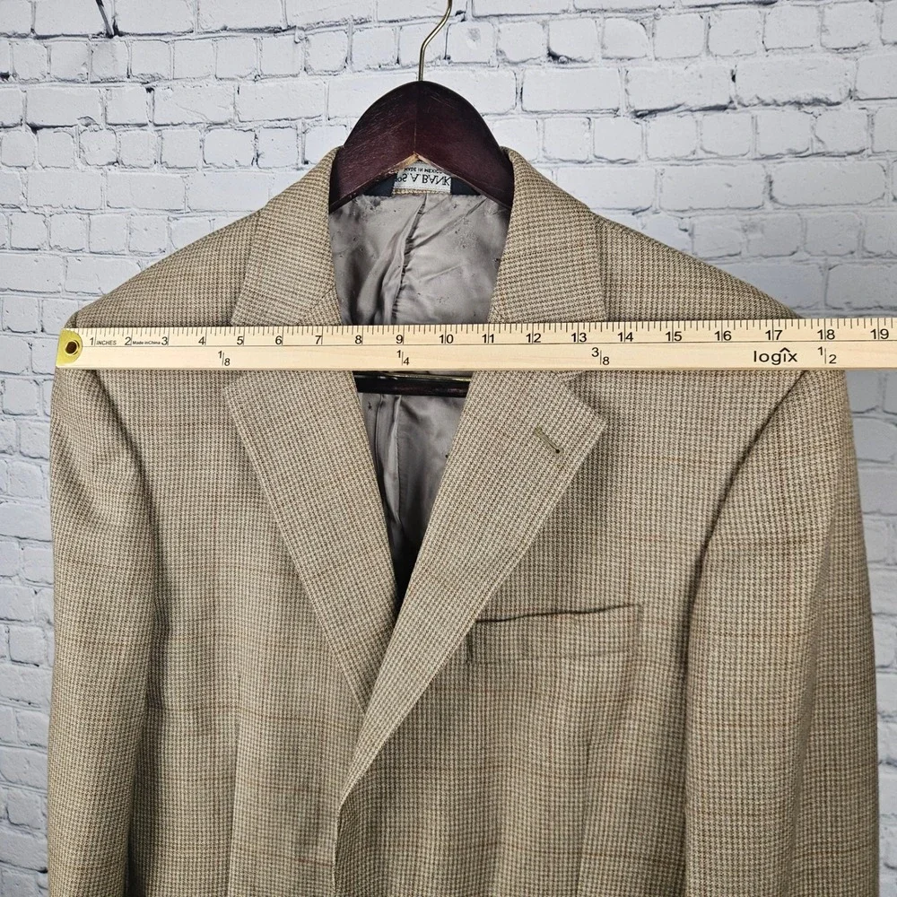 Jos. A. Bank Signature Collection Gordon Blazer 39R‎ Tan Wool Houndstooth Coat
